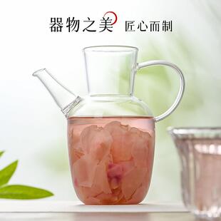 仿宋玻璃茶壶大容量耐高温中式水经注绿茶壶高硼硅玻璃花茶壶执壶