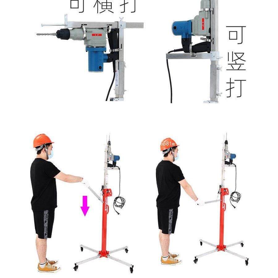 威立美手摇式石膏板升降装灯升降机举升移动小型吊顶打孔