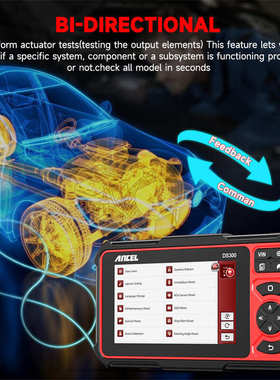 ANCEL DS300汽车全系统诊断仪 OBDII检测工具28种复位功能 海外版