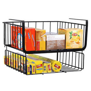 9WOR厨房橱柜下挂置物架 304不锈钢吊柜下挂篮柜内悬挂收纳柜子下