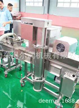 炸鸡块裹面包糠机器小银鱼上浆上糠机隧道式上撒下粘裹涂均匀