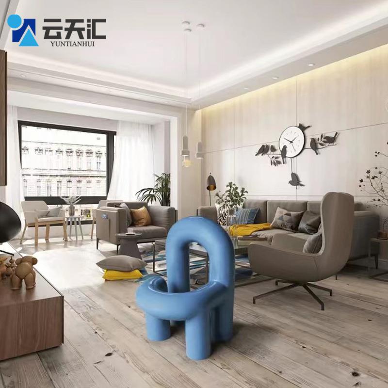 个性艺术异形概念弯造曲水管独特型休闲05商椅子璃钢单玻人椅用