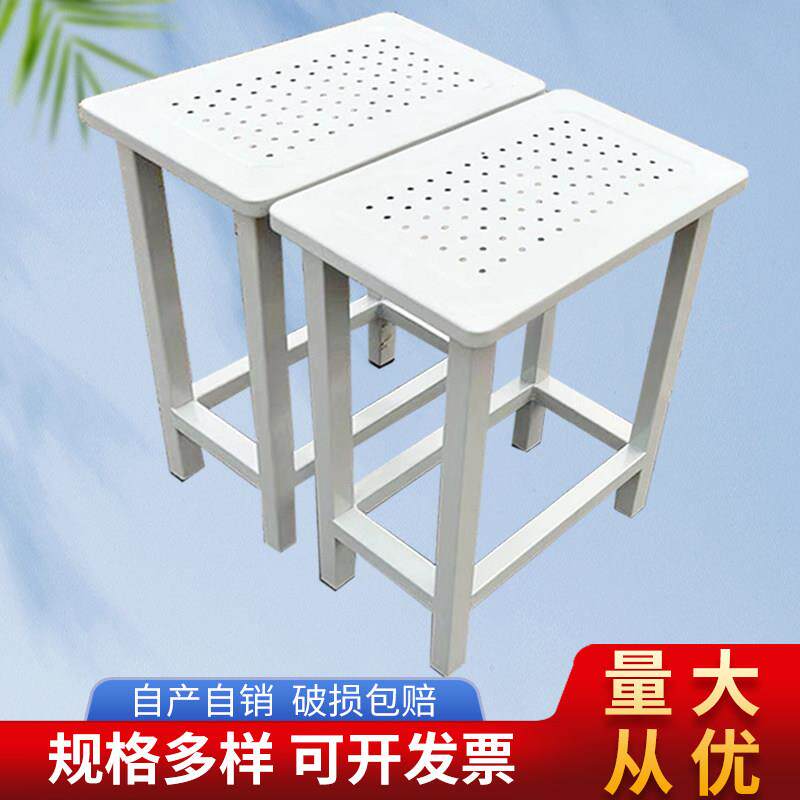 铁皮方凳工厂车间流水线操作凳钢管工业铁凳子工作凳食堂方凳定制