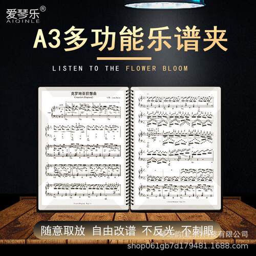 新款A3改谱夹可放30张谱,【整本可展开为4
