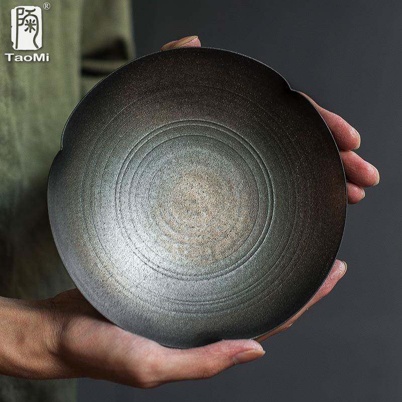 手工鎏金大壶承家用陶瓷壶托茶托碗托茶垫杯托干泡盘茶道配件