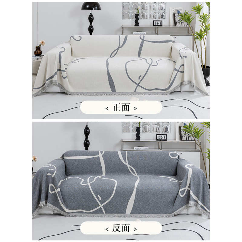 雪尼尔沙发巾全盖布四季通用款直排一片式防滑套罩2025新款盖毯子