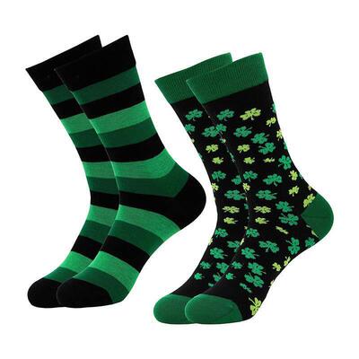 Women 6 Pairs Pack Neon Saint Patrick Day Novelty Crew Socks