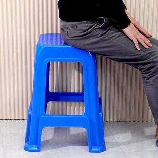 加高55厘米塑料凳子特厚全新方凳吧台家用客厅餐桌凳简约塑胶板凳