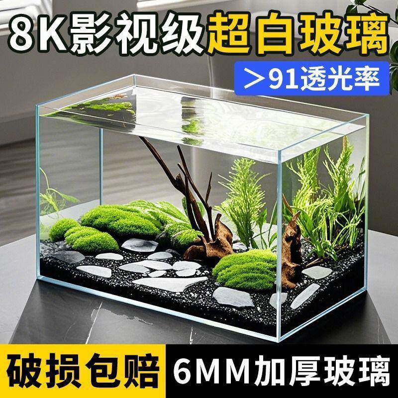 超白鱼缸客厅小型桌面金晶玻璃2025新款乌龟溪流生态小鱼缸家直销