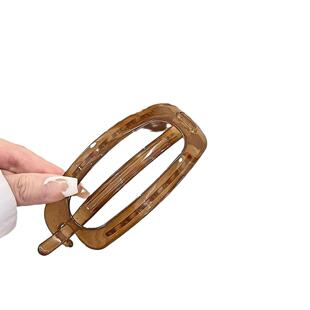 简约气质椭圆发夹女脑后勺高级感一字扭扭夹大号盘发量多头饰夹子