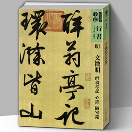 8开111页明文徵明醉翁亭记 心经 陋室铭 简体旁注人美书谱宇卷行书 碑帖临摹范例教程简体旁注毛笔字帖书法集字行书技法教程书