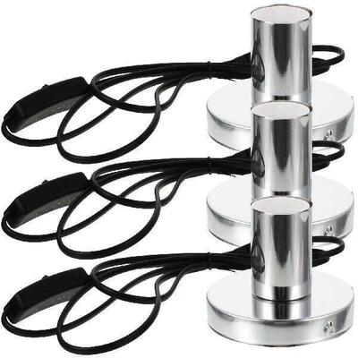 3pcs Light Bulb Socket Holder E27 Base Metal Aluminum Lamp