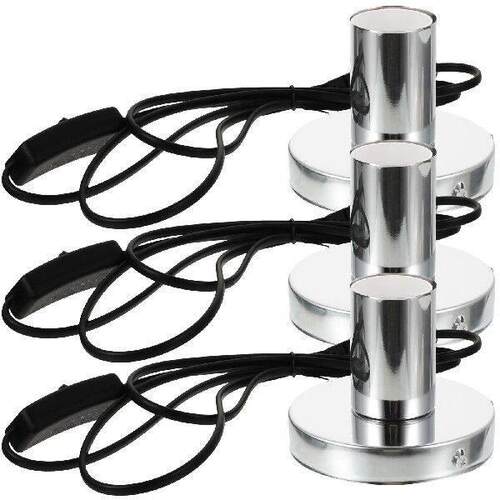 3pcs Light Bulb Socket Holder E27 Base Metal Aluminum Lamp