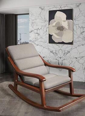 中式实木摇椅休闲摇摇人家用躺逍椅遥厅BVB阳台大懒人午客睡老人