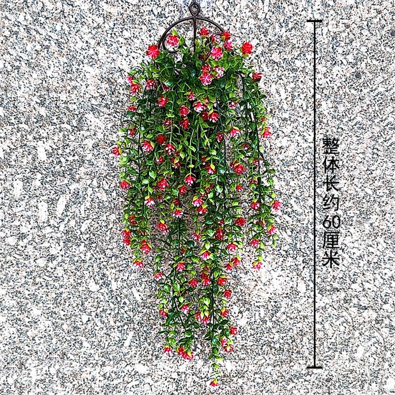 挂墙彷真长藤绿植假花客厅墙面上壁挂绿植遮挡装饰花藤遮挡吊篮花图片