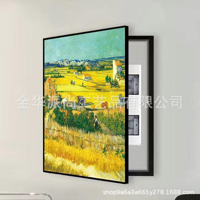梵高油画电表箱装饰画向日葵玄关客厅餐厅遮挡配电箱电闸挂画开关