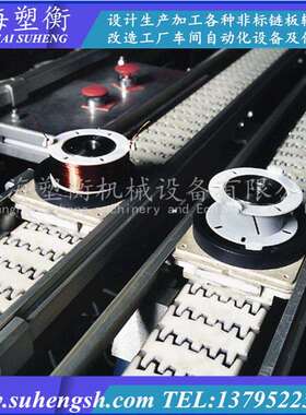 平板齿形链塑料链板输送机 双排柔性链输送线工装板控制线