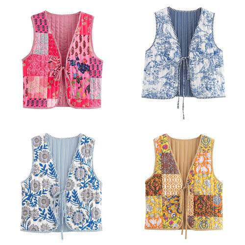 Women's double-sided cotton jacket vest