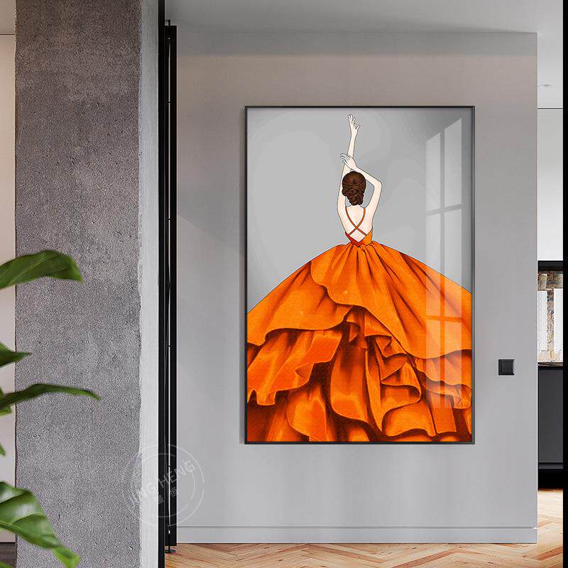 现代轻奢个性人物装饰画简约玄关走廊挂画时尚餐厅北欧客厅壁画