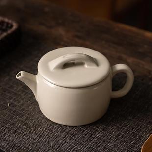 米黄汝窑茶壶泡茶单壶陶瓷功夫茶具汝瓷开片家用泡茶器汉瓦壶泡茶