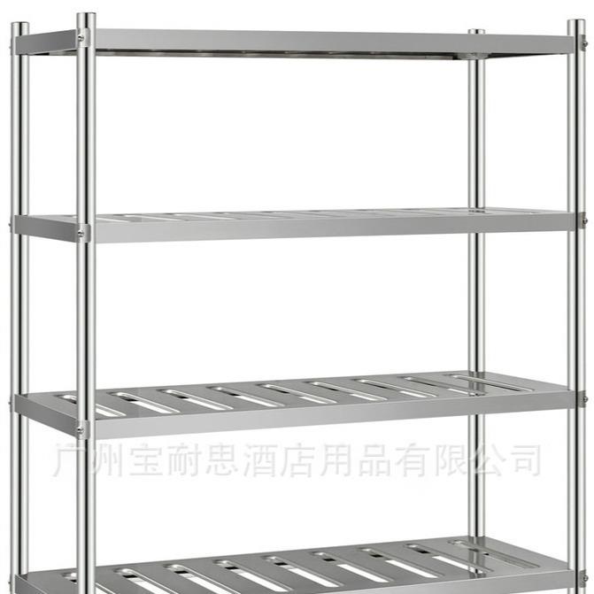 不锈钢拆装式四五层冲孔存放架厨房置物架菜架不锈钢工作台架加厚