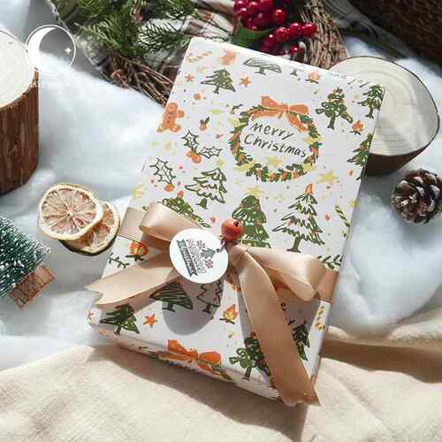 Half Moon冬季原创圣诞礼品纸ins风礼物包装纸手绘节日元旦新年