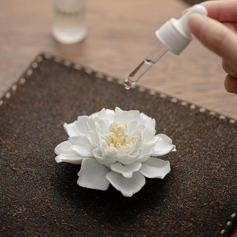 潮州非物质文化遗产陶瓷花手揉香薰无火扩散器石材中式室内茶几扩
