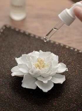 潮州非物质文化遗产陶瓷花手揉香薰无火扩散器石材中式室内茶几扩