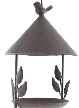 铁质做旧小鸟房子喂鸟器工艺摆件铁质挂件花园装饰