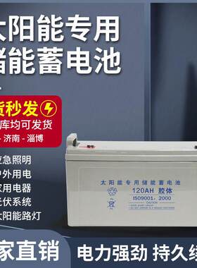 胶体蓄电池太阳能照明房车电瓶专用家用大容量耐高低温光伏储能