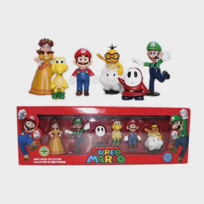 Super Mario Bros PVC Action Figure Toys Dolls Model Set Luig