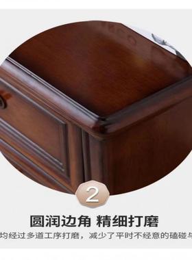 i4115r用美式床头柜欧式床柜实木子轻边奢简约卧室家小型窄小储物