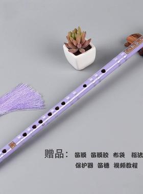 正品笛子初色学成笛人零基础横笛/黑色EG学生苦竹白紫古风乐F器女
