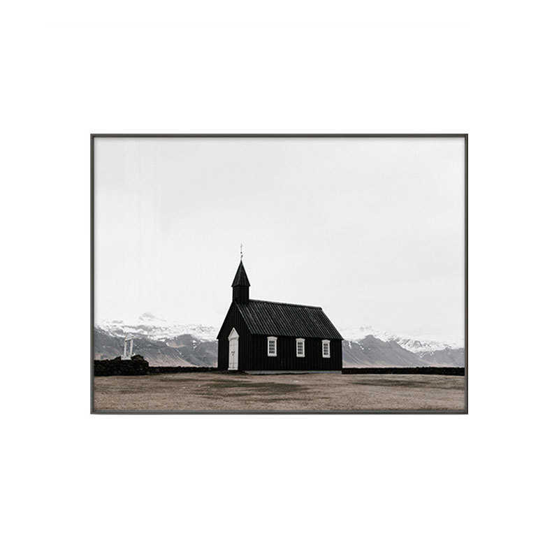 现代简约客厅装饰画北欧建筑黑白摄影沙发背景墙挂画卧室酒店壁画图片