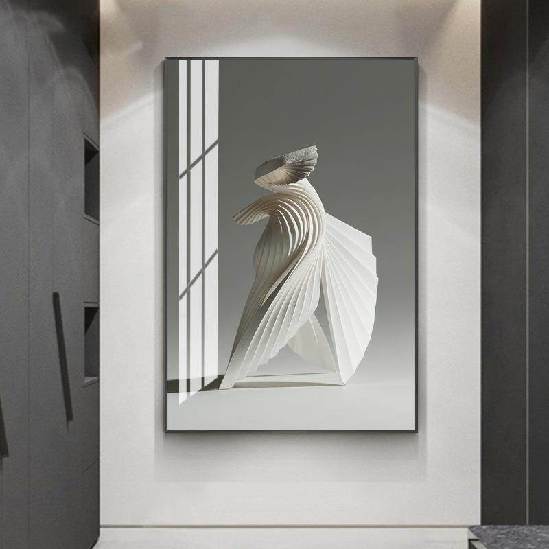 现代客厅舞蹈装饰画意境纸艺术画展厅北欧壁画沙发后面的晶瓷挂画