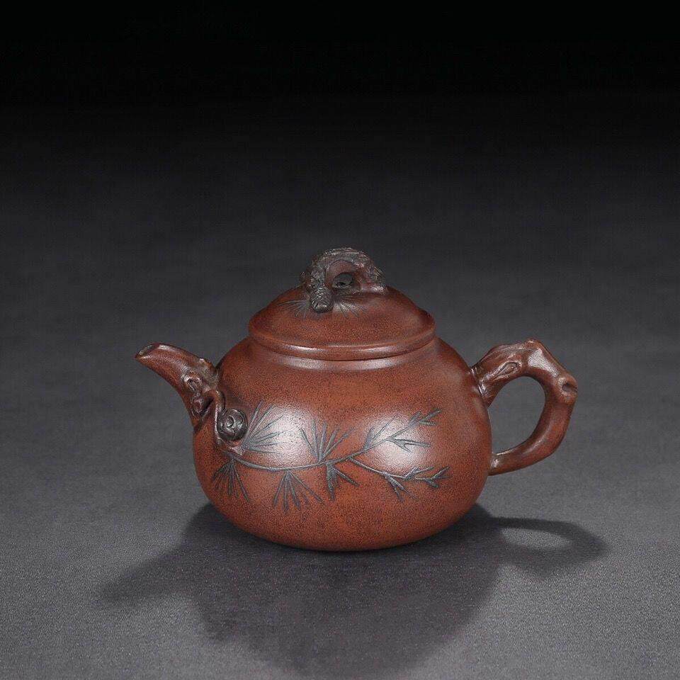 马来西亚回流老紫砂壶宜兴老壶 徐汉棠全手工制作 松针壶彷古茶壶