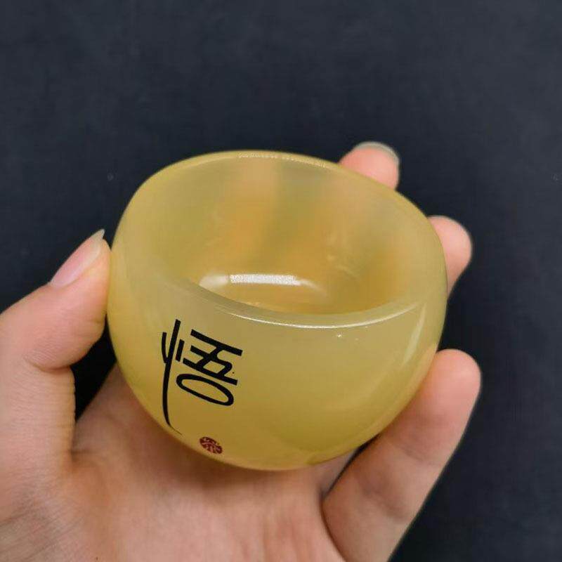 高档帝王黄琉璃茶具套装送长辈领导送客户高端盖碗