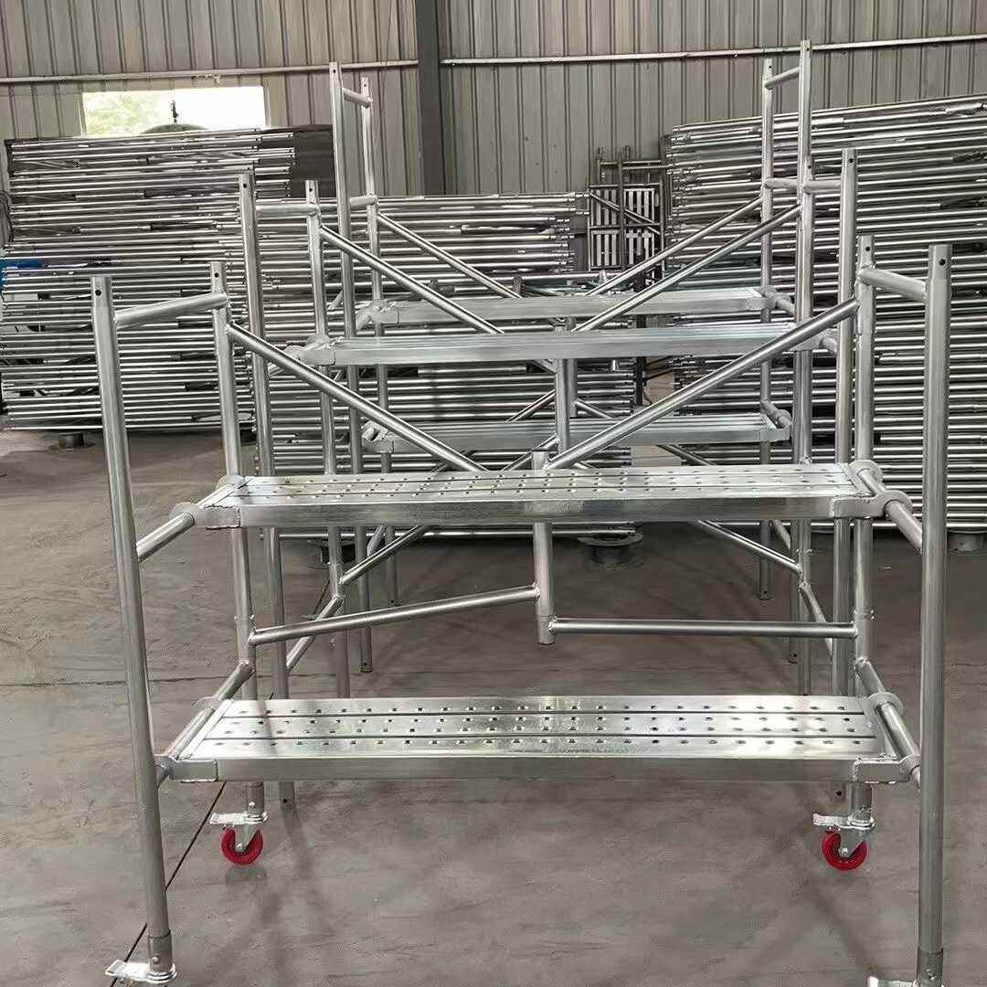 折叠式脚手架 室内多功能折叠拼接带轮装修加厚施工便携移动镀锌