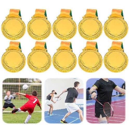 10Pcs Gold/Silver/Bronze Medal Sports Rewards with Neck