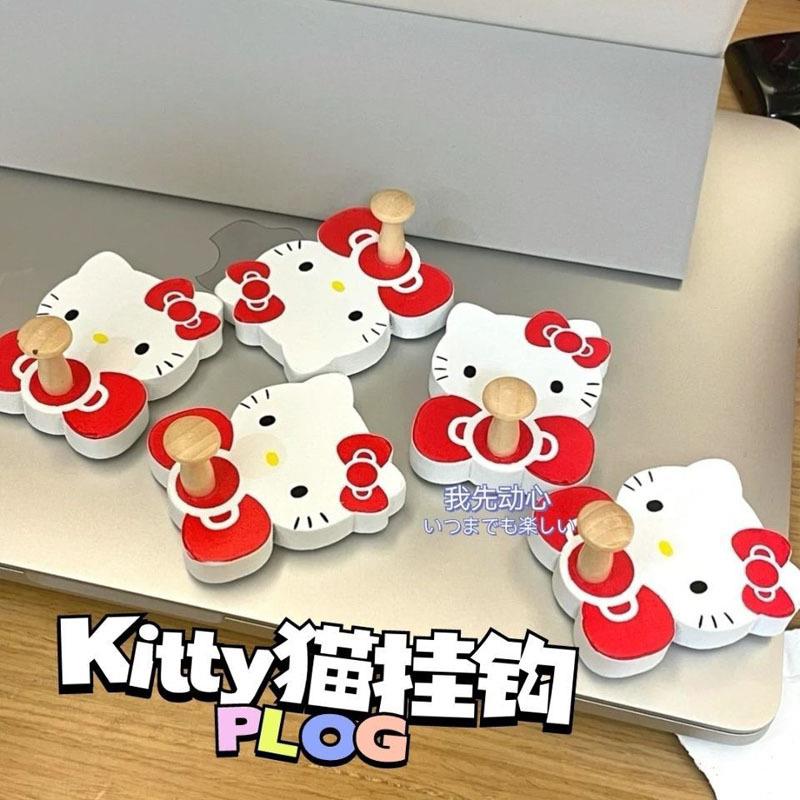 猫咪卡通挂钩创意无痕粘钩木质强力粘钩免打孔衣帽装饰挂钩收纳钩