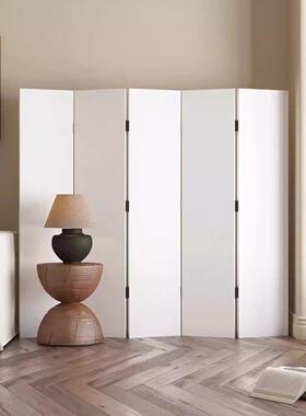 纯白色灰色米黄色屏风隔断客厅折叠移动家用玄关办公室折屏定制