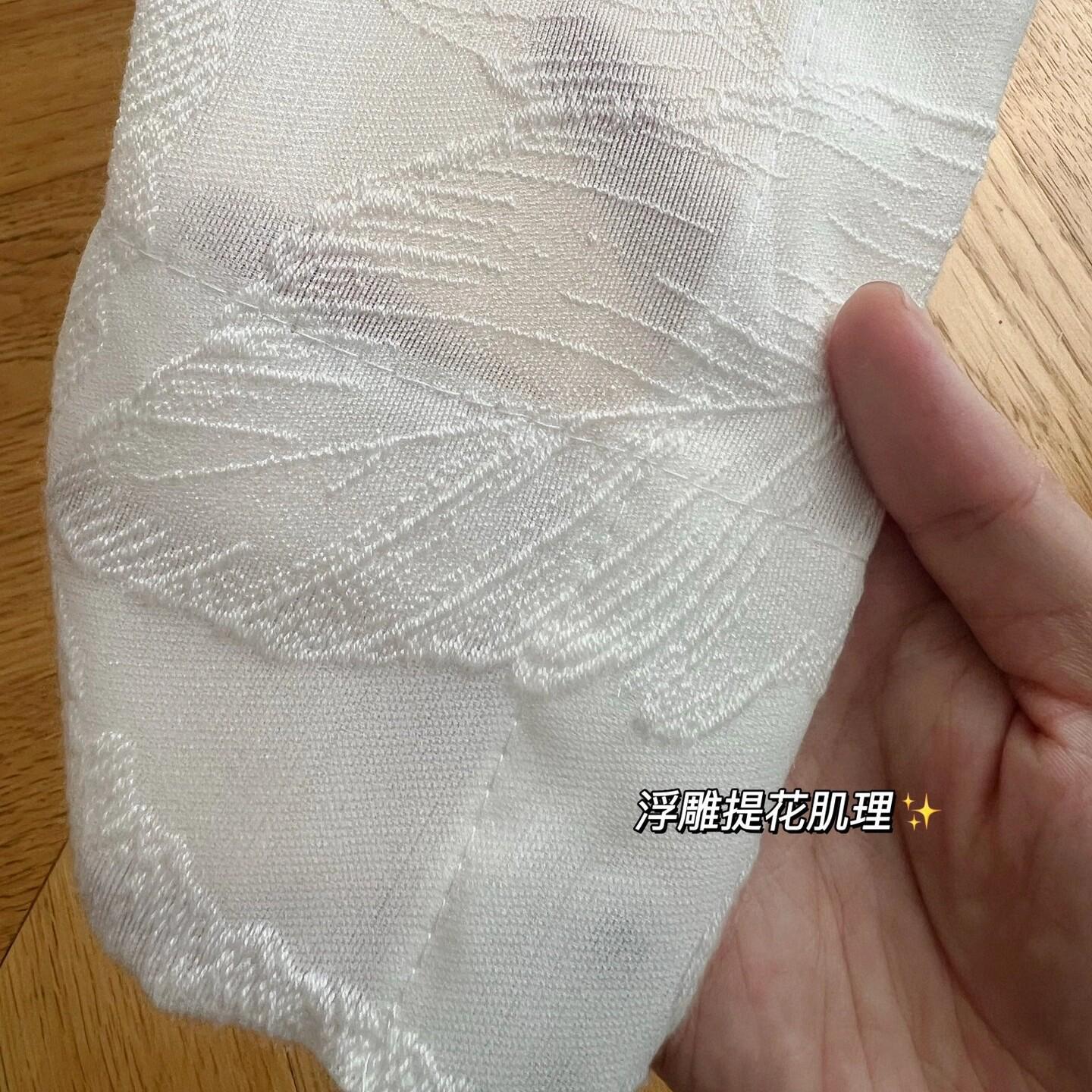 浮雕fs高级简约卧室人浪漫窗纱法式客厅美式现代透光纱帘定制不透