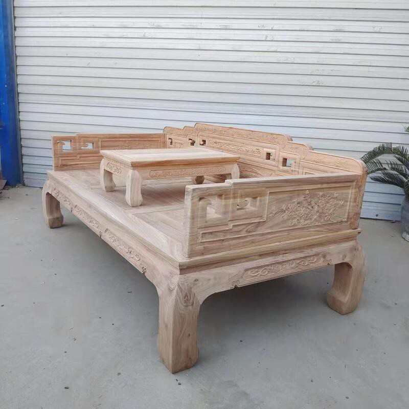 中式实木罗汉床沙发组合老榆木现代简约客厅小户型明清彷古贵妃榻