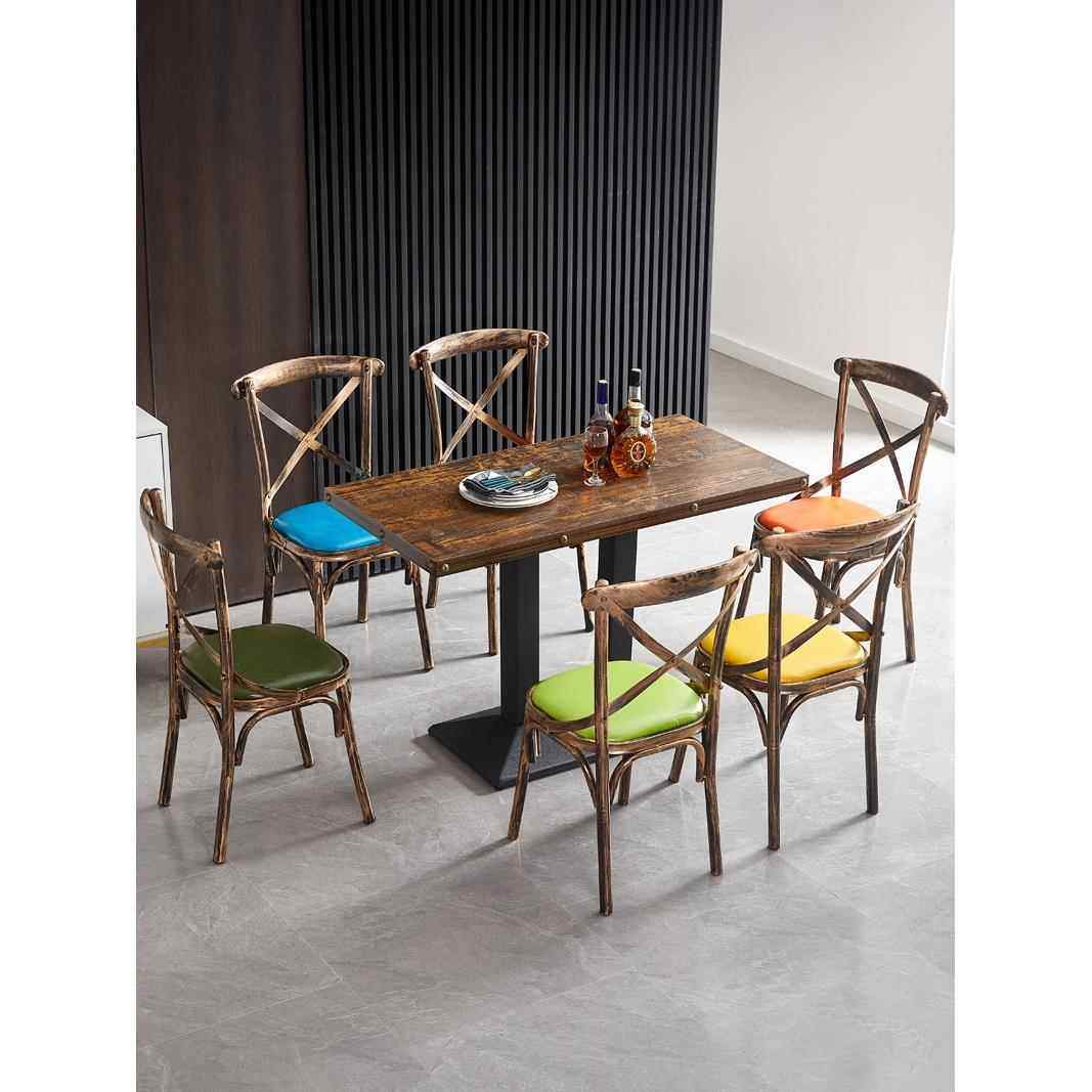 堡讯餐厅复古餐椅美式乡村靠背椅铁艺椅子商用餐馆面馆烧盖布拉车,生活电器,其他生活家电配件,淘宝优惠券,粉丝福利购,淘宝优惠卷