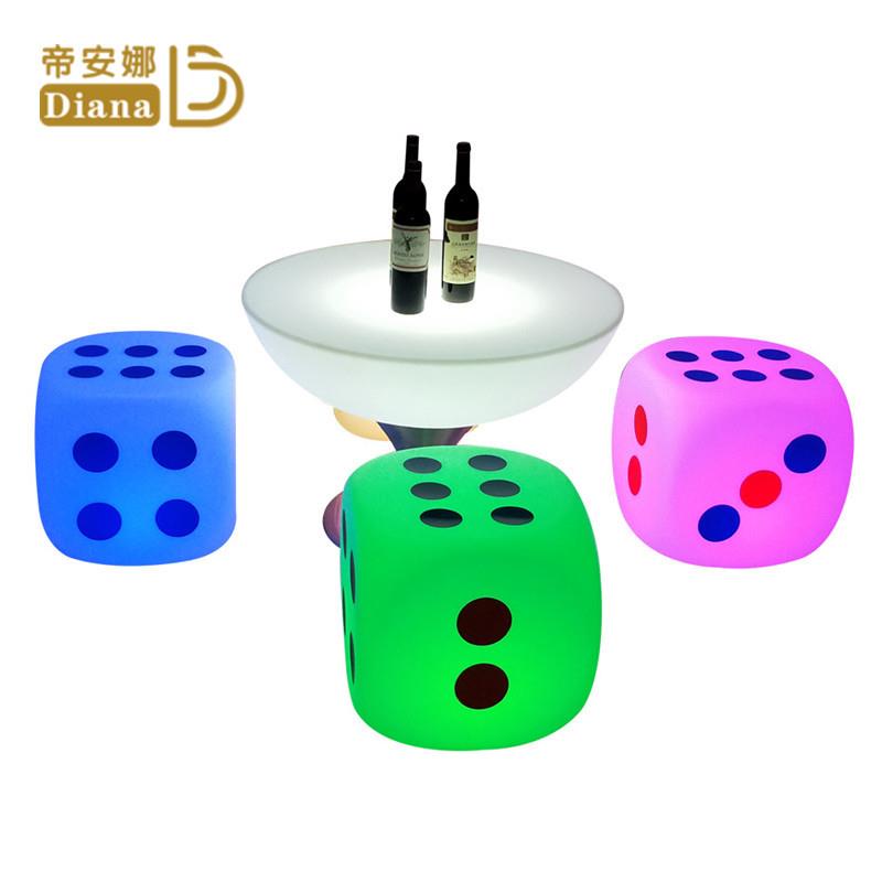酒吧KTV茶几阳台户外防水休闲餐厅发光桌椅组合清吧骰子凳子家用