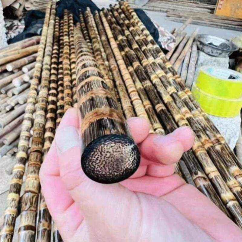 老料金竹拐杖实心教棒竹根瑜伽金丝罗汉打磨_登山竹杖竹棍教把玩