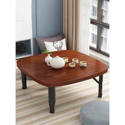 正方形麻将炕桌农村家用吃饭地桌小矮桌子炕上的小桌子折叠饭桌坐