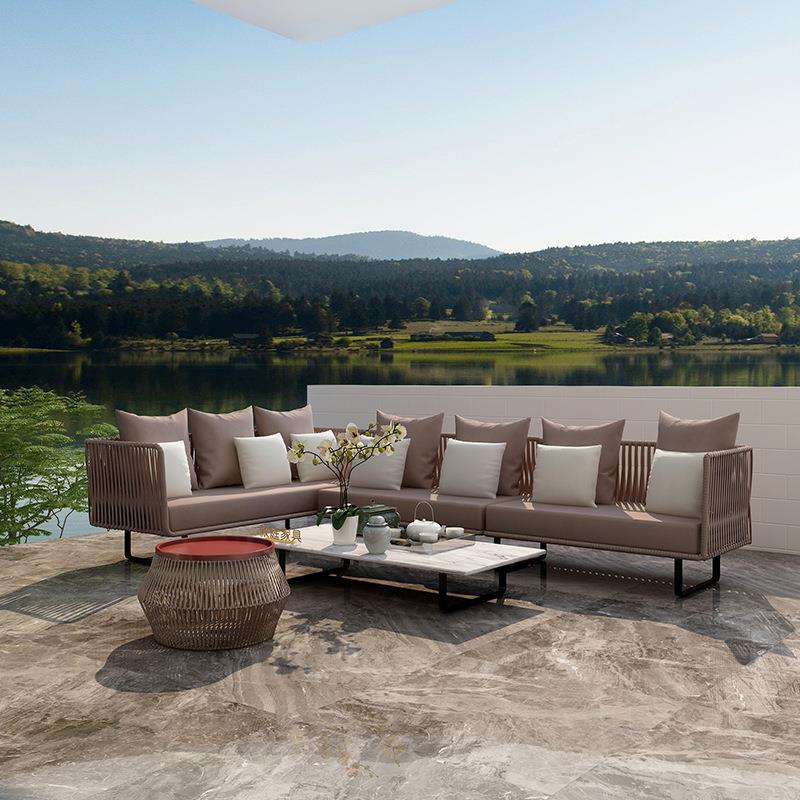 户外藤编沙三院人防水防晒名宿庭花椅园阳台室外休81406闲茶几发