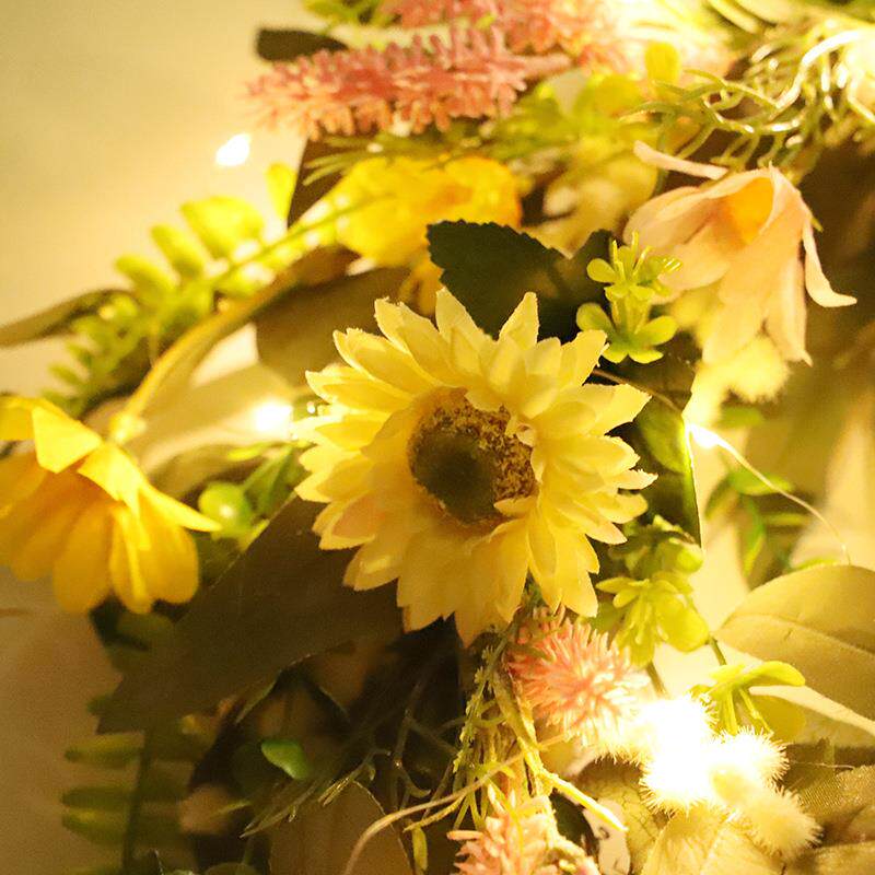 鸿禹 春夏仿真雏菊人造家居花环装饰挂件 前门户外复活节壁挂花圈