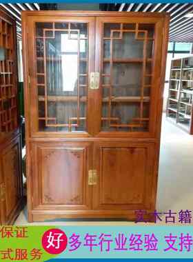 香樟木古籍书架博物馆橡木实木书柜防火板展示架仿古板式柜供应